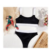 High Waist Swimwear Bikini Women's Swimsuits Women's Halter Self Tie High Waist Two Piece Bikini Set Swimsuits Push Up Bikini Shiny Splicing Bikinis High Cut Bathing Suits by Stevvex