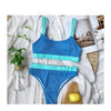 High Waist Swimwear Bikini Women's Swimsuits Women's Halter Self Tie High Waist Two Piece Bikini Set Swimsuits Push Up Bikini Shiny Splicing Bikinis High Cut Bathing Suits by Stevvex