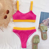 High Waist Swimwear Bikini Women's Swimsuits Women's Halter Self Tie High Waist Two Piece Bikini Set Swimsuits Push Up Bikini Shiny Splicing Bikinis High Cut Bathing Suits by Stevvex