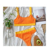 High Waist Swimwear Bikini Women's Swimsuits Women's Halter Self Tie High Waist Two Piece Bikini Set Swimsuits Push Up Bikini Shiny Splicing Bikinis High Cut Bathing Suits by Stevvex