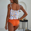 High Waist Swimwear Women Bikinis Swimsuit Leaf Print Bathing Suits Ruffle Tropical Beachwear Plus Size Two Piece Sport Halter Bikini Swimsuit Ruffles Printed Swimwear Quick Dry Bathing Suit Set Beachwear by Stevvex