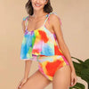 High Waist Swimwear Women Bikinis Swimsuit Leaf Print Bathing Suits Ruffle Tropical Beachwear Plus Size Two Piece Sport Halter Bikini Swimsuit Ruffles Printed Swimwear Quick Dry Bathing Suit Set Beachwear by Stevvex