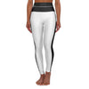High Waisted Yoga Leggings - White and Black White Bordered Beating