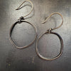 Abstract Hoop Earrings with Dark Patina + Gemstone Dangles by mend metalworks
