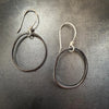 Abstract Hoop Earrings with Dark Patina + Gemstone Dangles by mend metalworks