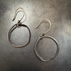 Abstract Hoop Earrings with Dark Patina + Gemstone Dangles by mend metalworks