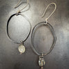 Abstract Silver Hoop Earrings | Labradorite | Made to Order by mend metalworks