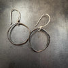 Abstract Hoop Earrings with Dark Patina + Gemstone Dangles by mend metalworks