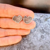 Silver Heart Studs by mend metalworks