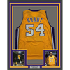 Framed Autographed/Signed Horace Grant 35x39 Los Angeles Yellow Basketball Jersey JSA COA by Hall of Fame Sports Memorabilia