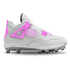 "Hot Pink" Jordan 4 Retro MCS Cleats by Stadium Custom Kicks