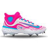 "Hot Pink" Nike Alpha Huarache Elite 4 Mid Cleats by Stadium Custom Kicks