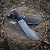 Hunting Knife Hunting 10.50" Tanto Style Knife with Buffalo Horn Handle with Sheath by JW SteelCrafts