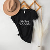 💍 I Said YAAAS Bachelorette Crew Party 🍾 Matching V-Neck T-Shirts by Adorb Custom Tees