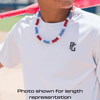 Red Zone Iced Out Baseball Bead Necklace | Red & White