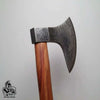 Damascus Steel Scandinavian Working Bearded Axe with Crescent Edge | JW SteelCrafts by JW SteelCrafts