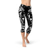 Womens Black Magic Cat Capri Leggings