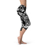 Womens Black Magic Cat Capri Leggings