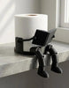 3D Printed Robot Toilet Paper Holder | Articulated Reading Man Bathroom Decor by Everyday Customs Co.
