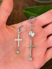 SILVER CROSS EARRINGS by Bellaforma Jewelry