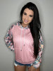 Heavy Fleece Raglan Hoodie | Soft Floral Rose by Luckless Outfitters