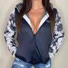 Monochrome Sunflower Heavy Zip Fleece Hoodie by Luckless Outfitters