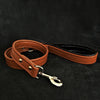 Brown soft leather dog leash by Bestia Dog Gear