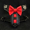 The "Bowtie" handmade leather harness black Small to Medium Size by Bestia Dog Gear