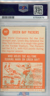 Graded 1963 Topps Green Bay Packers #97 Football Card PSA 6 EX-MT
