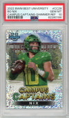 Graded 2022 Bowmans Best University Bo Nix #CC28 Campus Captains-Shimmer Refractor Rookie RC Football Card PSA 10 Gem Mint