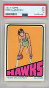 Graded 1972 Topps Pistol Pete Maravich #5 Basketball Card PSA 5 Excellent