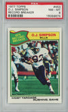 Graded 1977 Topps Record Breakers OJ Simpson #453 Football Card PSA 8 NM-MT