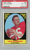 Graded 1967 Topps Len Dawson #61 Football Card PSA 6 EX-MT