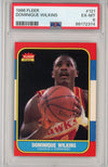 Graded 1986 Fleer Dominique Wilkins #121 Rookie RC Basketball Card PSA 6 EX-MT