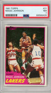 Graded 1981 Topps Magic Johnson #21 2nd Year Basketball Card PSA 7 Near Mint