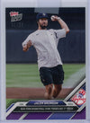 2024 Topps Now Jalen Brunson #467 Purple #/25 Yankees First Pitch Baseball Card