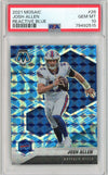 Graded 2021 Panini Mosaic Josh Allen #26 Reactive Blue Football Card PSA 10 Gem Mint
