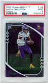 Graded 2020 Panini Absolute Justin Jefferson #168 Green Rookie RC Football Card PSA 9 Mint