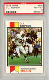 Graded 1973 Topps OJ Simpson #500 Football Card PSA 8 NM-MT