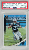 Graded 2018 Panini Donruss Optic Christian McCaffrey #16 Football Card PSA 10 Gem Mint