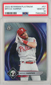 Graded 2022 Bowman Platinum Bryce Harper #57 Baseball Card PSA 10 Gem Mint