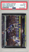 Graded 2015 Topps Chrome Odell Beckham Jr. #18 One Hand Catch Football Card PSA 10 Gem Mint