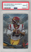 Graded 2022 Topps Bowmans Best University Caleb Williams #1 Rookie RC Football Card PSA 10 Gem Mint