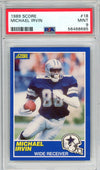 Graded 1989 Score Michael Irvin #18 Rookie RC Football Card PSA 9 Mint