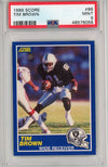 Graded 1989 Score Tim Brown #86 Rookie RC Football Card PSA 9 Mint