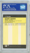 Graded 1986 Fleer Update Barry Bonds #U14 Rookie RC Baseball Card PSA 9 Mint