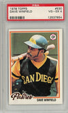 Graded 1978 Topps Dave Winfield #530 Baseball Card PSA 4 VG-EX