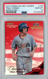 Graded 2013 Panini USA BB Champs Trea Turner #146 Mirror Red Rookie RC Baseball Card PSA 10 Gem Mint