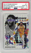 Graded 2019 Panini Mosaic Anthony Davis #11 Stare Masters White Mosaic Basketball Card PSA 10 Gem Mint