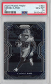 Graded 2020 Panini Prizm CeeDee Lamb #334 SP Rookie RC Football Card PSA 10 Gem Mint